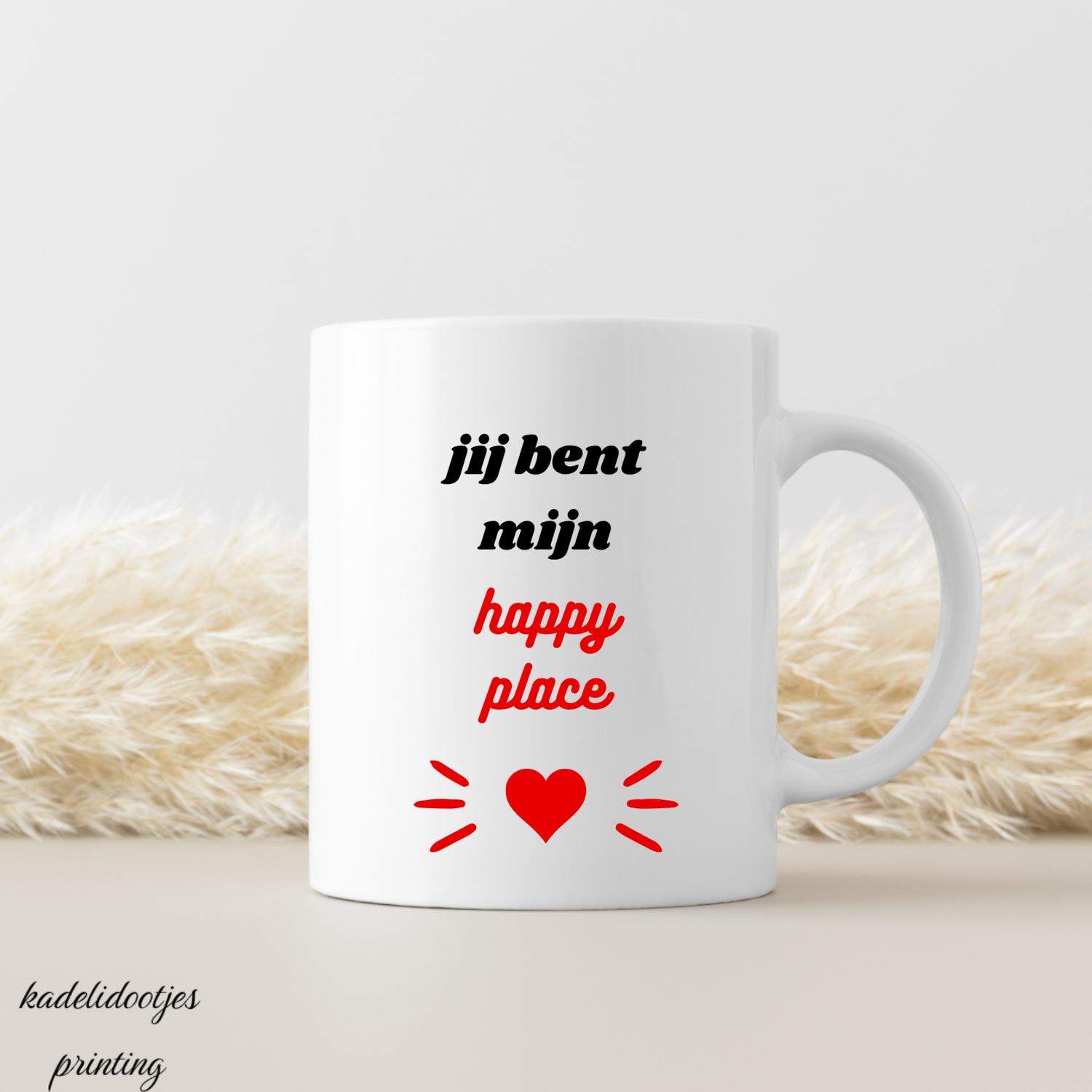 Jij Bent Mijn Happy Place - Mok 11oz - Romantische Koffiemok - Liefdevol Cadeau voor Koppels