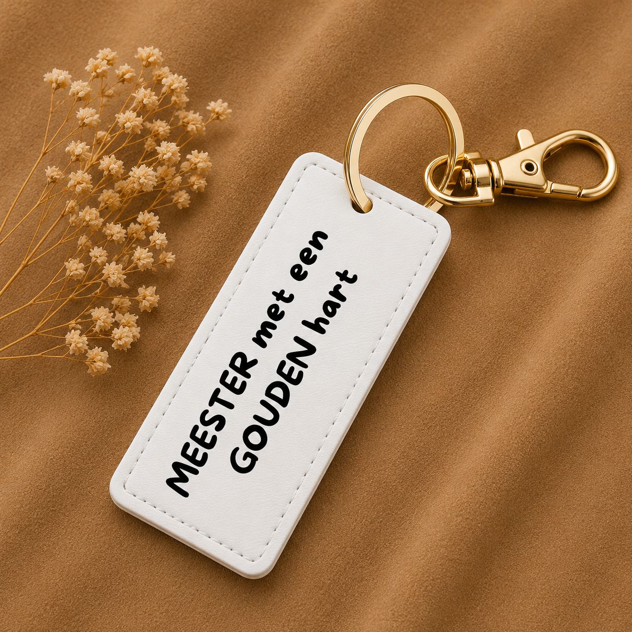 Sleutelhanger Meester Met Een Gouden Hart – Origineel Cadeau Voor Meester