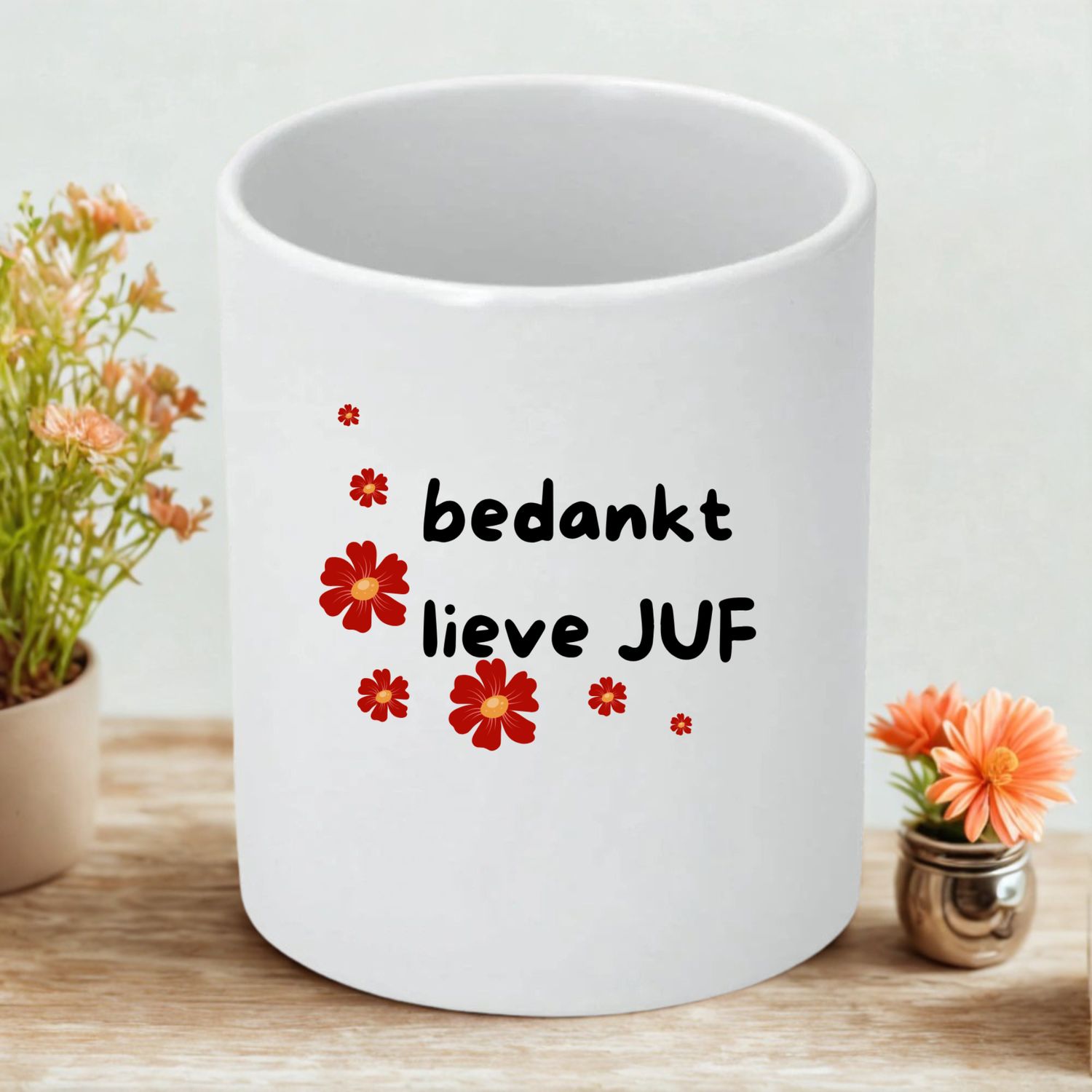 Bloempotje Bedankt Lieve Juf – Origineel Cadeau voor de Juf