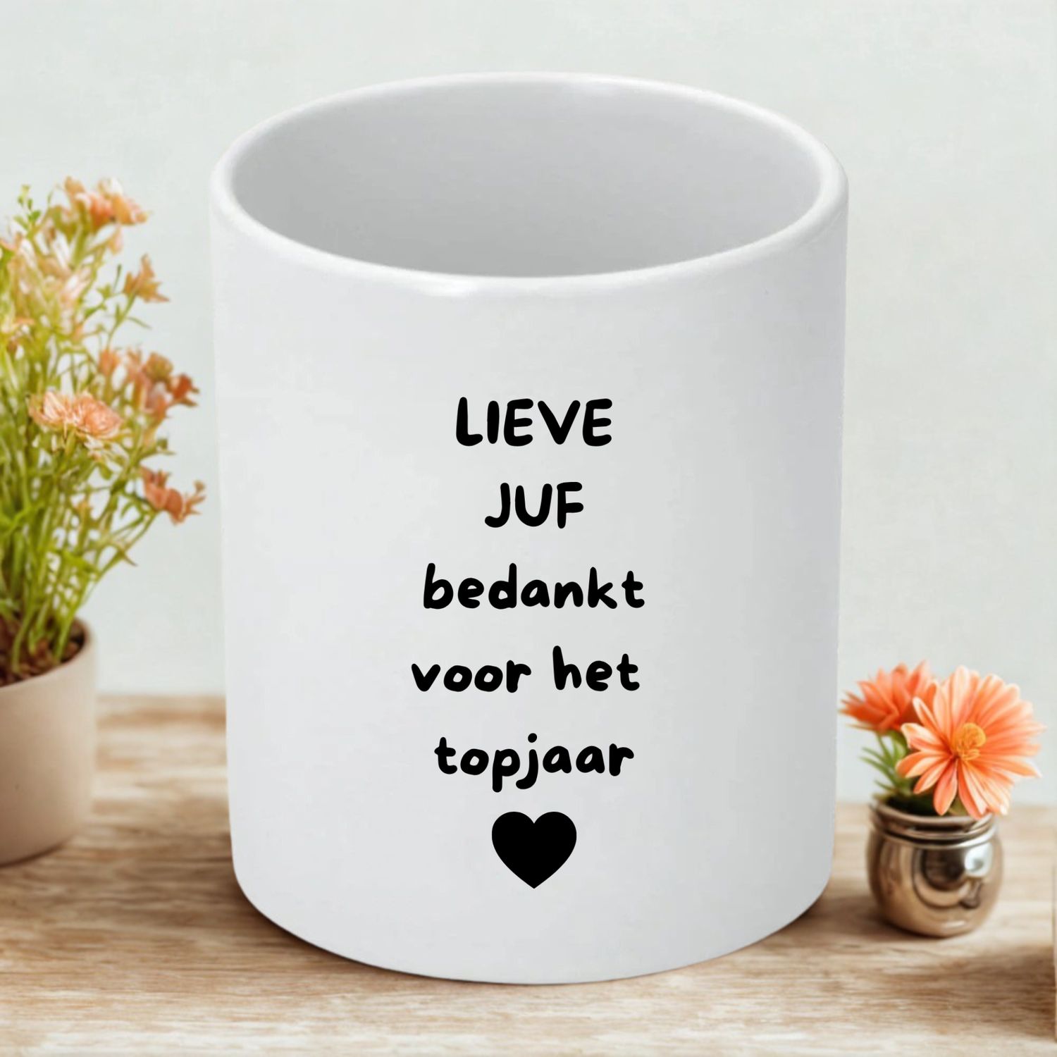 Bloempotje Lieve Juf Bedankt voor het Topjaar – Cadeau voor de Juf