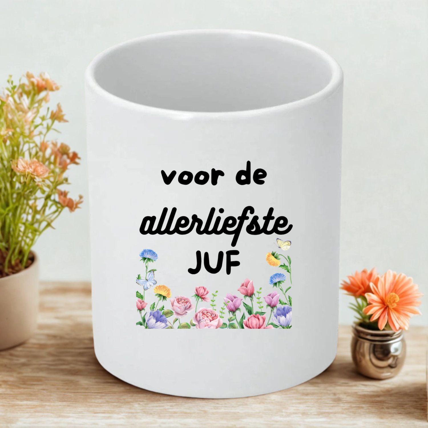 Bloempotje Voor de Allerliefste Juf – Origineel Cadeau voor de Juf