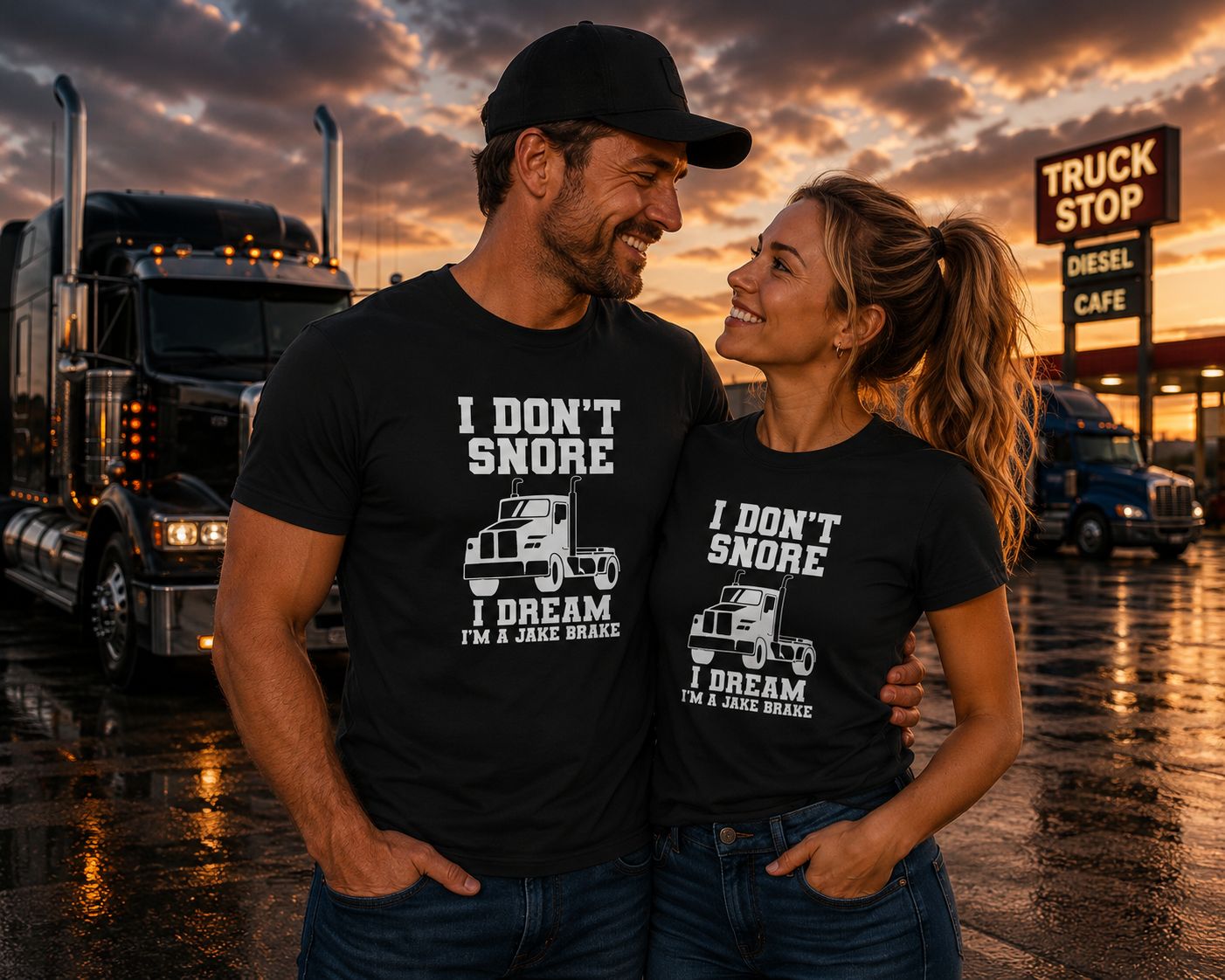 I Don’t Snore I Dream I’m A Jake Brake T-Shirt – Grappig Trucker T-Shirt – Humoristisch Shirt Voor Vrachtwagenchauffeurs