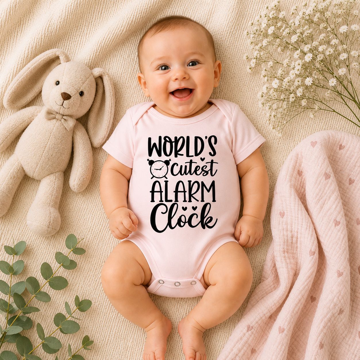 Baby Romper “World’s Cutest Alarm Clock” – Grappige Babykleding &amp; Origineel Kraamcadeau
