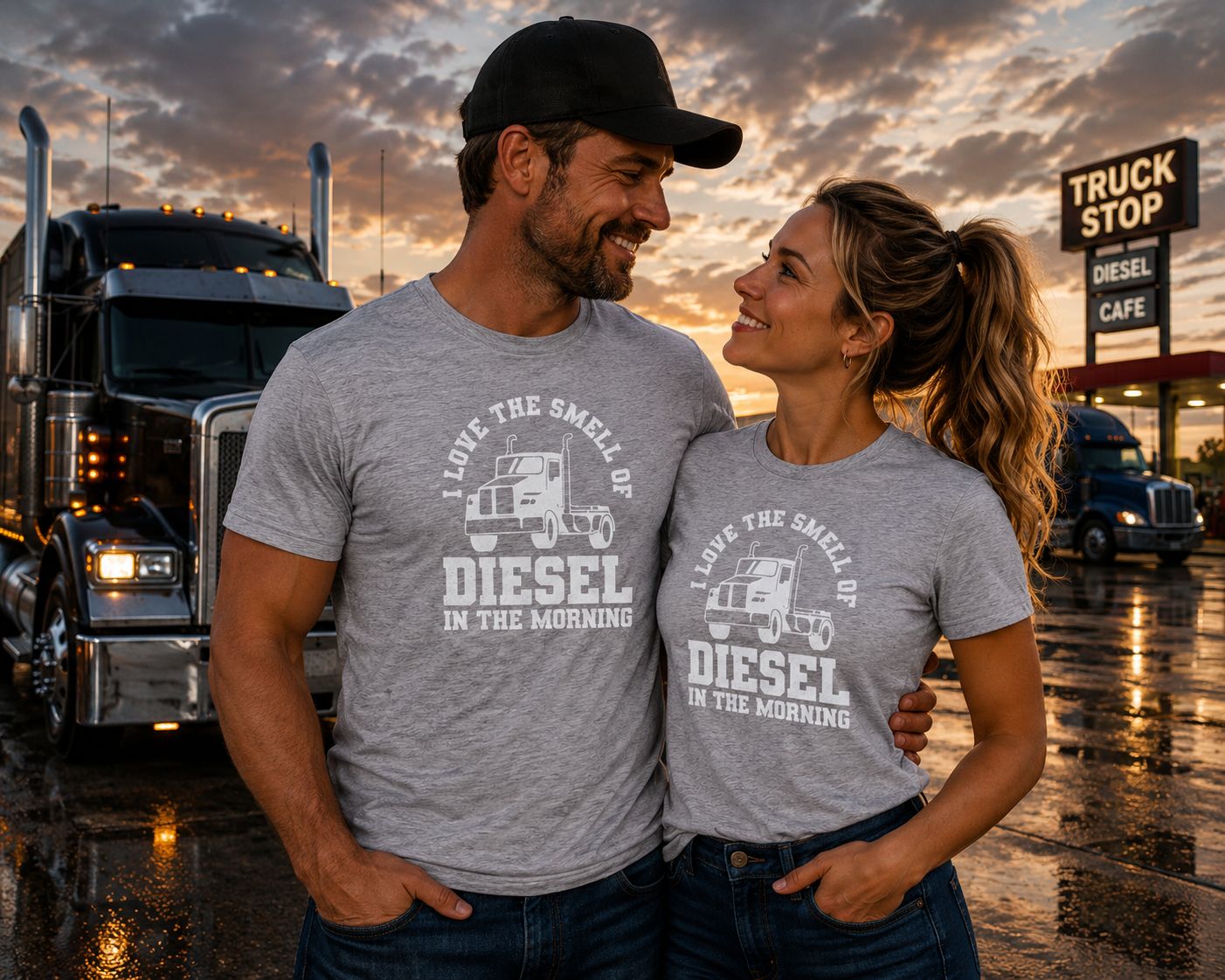 I Love The Smell Of Diesel In The Morning T-Shirt – Stoer Trucker T-Shirt – Trucking Shirt Voor Vrachtwagenchauffeurs