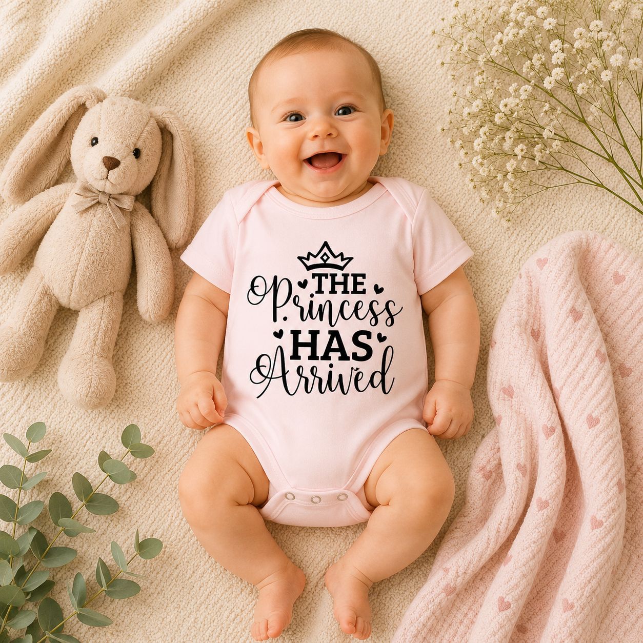 Baby Romper “The Princess Has Arrived” – Schattige Meisjes Babykleding &amp; Perfect Kraamcadeau