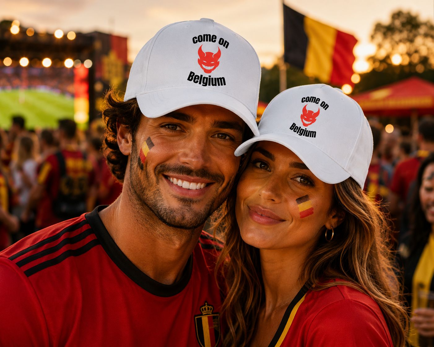 Come On Belgium Pet – Belgische Supporterspet – Witte Pet Voor Voetbalfans &amp; EK/WK Supporters