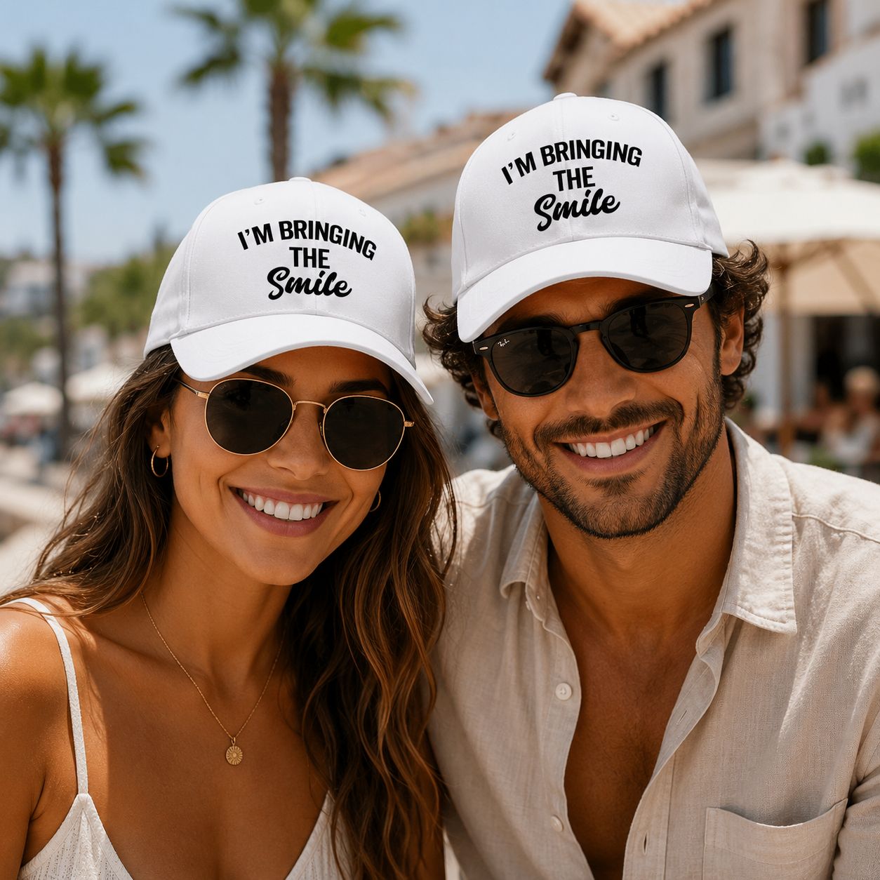 I'm Bringing The Smile Pet – Grappige Unisex Pet – Positieve Cap Voor Vakantie, Festivals &amp; Zomerse Dagen