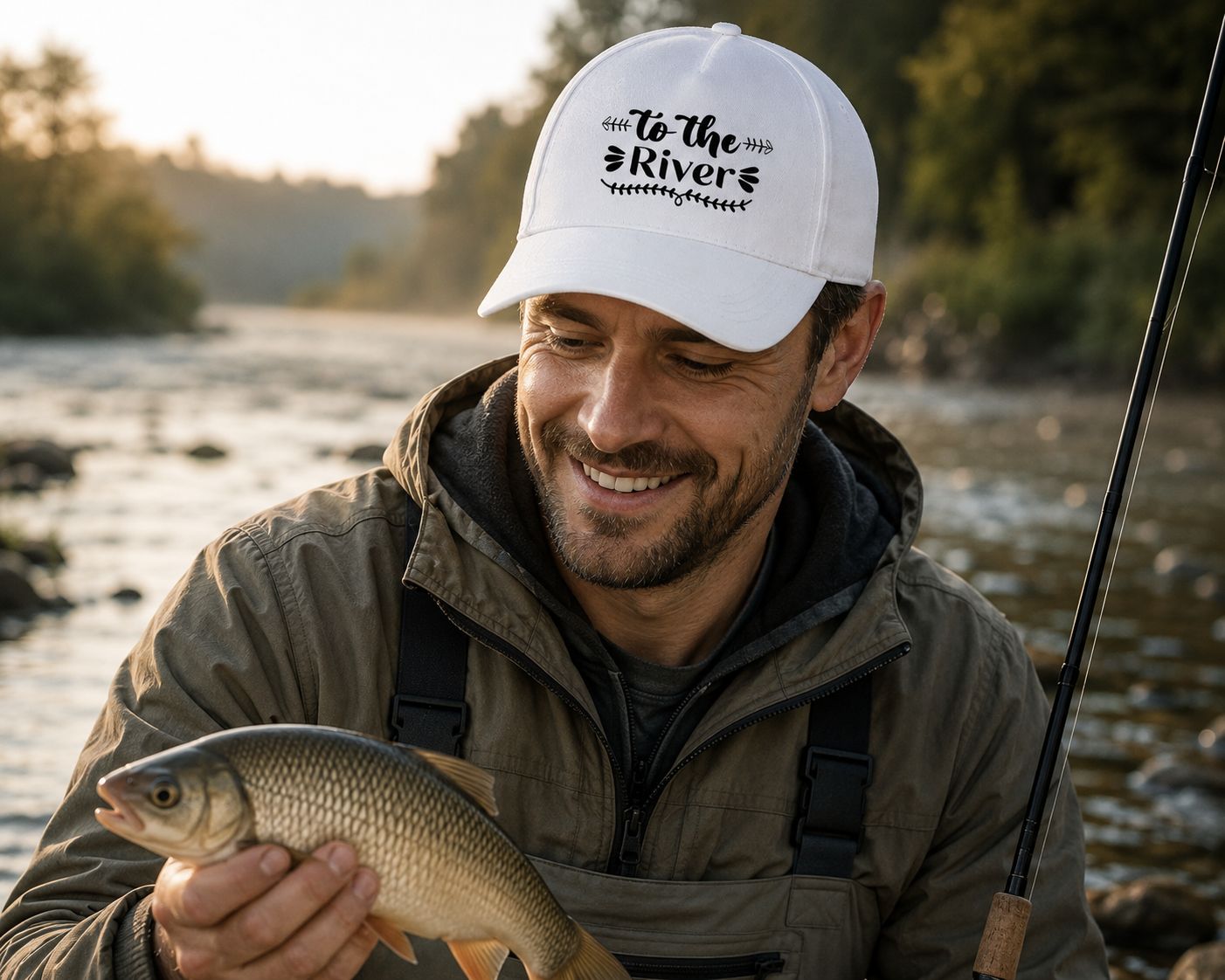 To The River Pet – Visser Pet – Unisex Cap Voor Sportvissers, Rivierliefhebbers &amp; Outdoor Avonturen