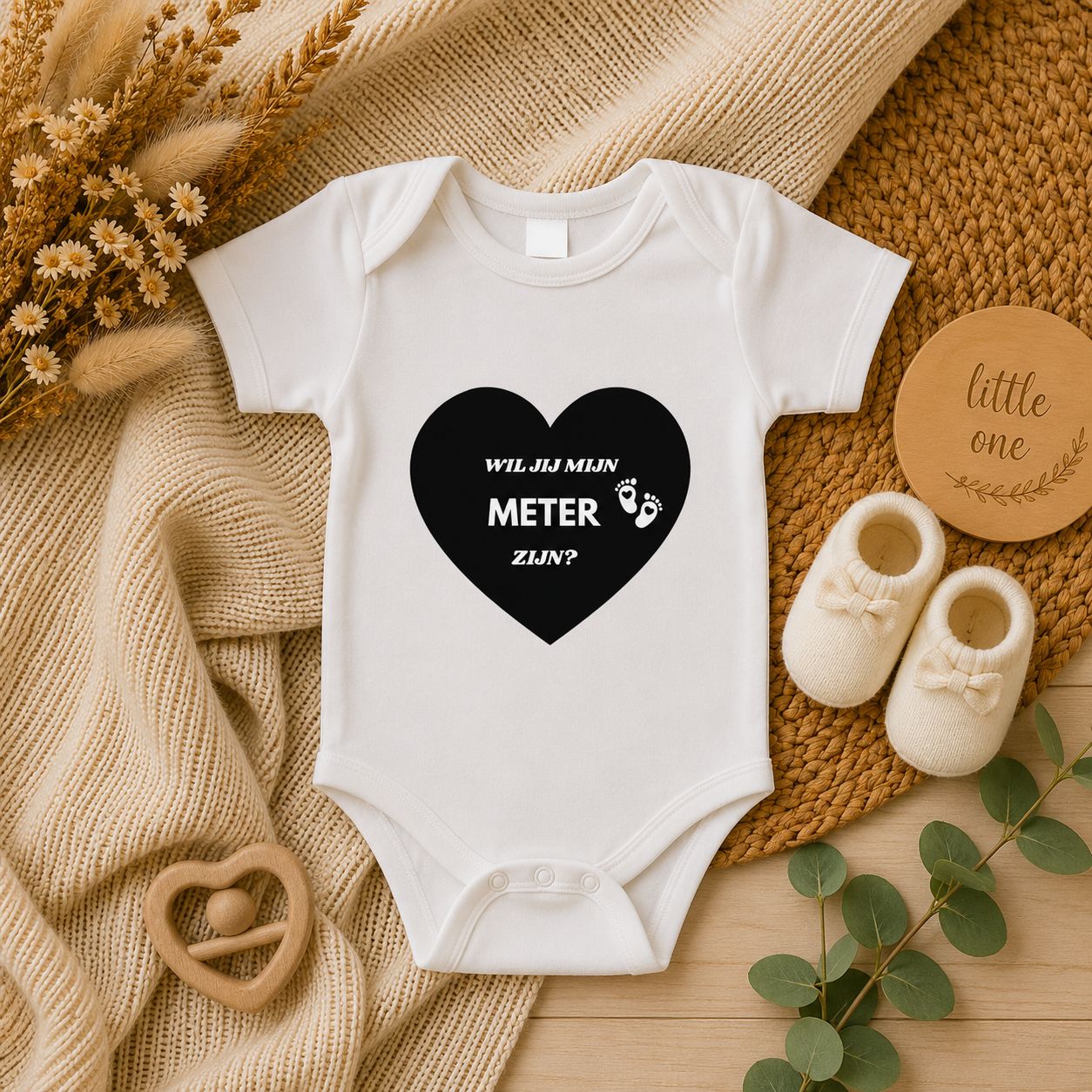 Wil Jij Mijn Meter Zijn? Hart Rompertje – Origineel Meter Cadeau
