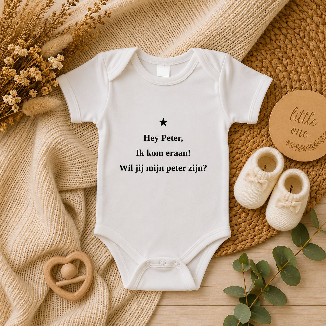 Hey Peter, Ik Kom Eraan! Wil Jij Mijn Peter Zijn? Rompertje - Origineel Peter Cadeau