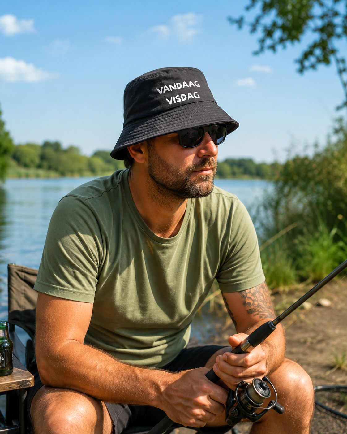 Vandaag Visdag Vissershoedje – Grappige Bucket Hat voor Fanatieke Vissers