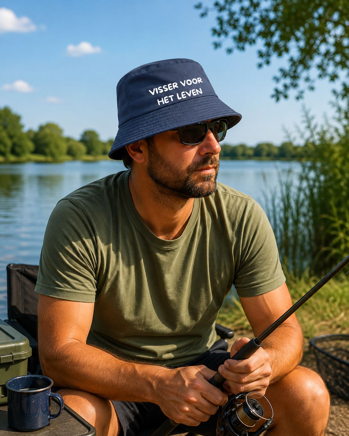 Visser Voor Het Leven Vissershoedje – Bucket Hat voor Echte Visliefhebbers