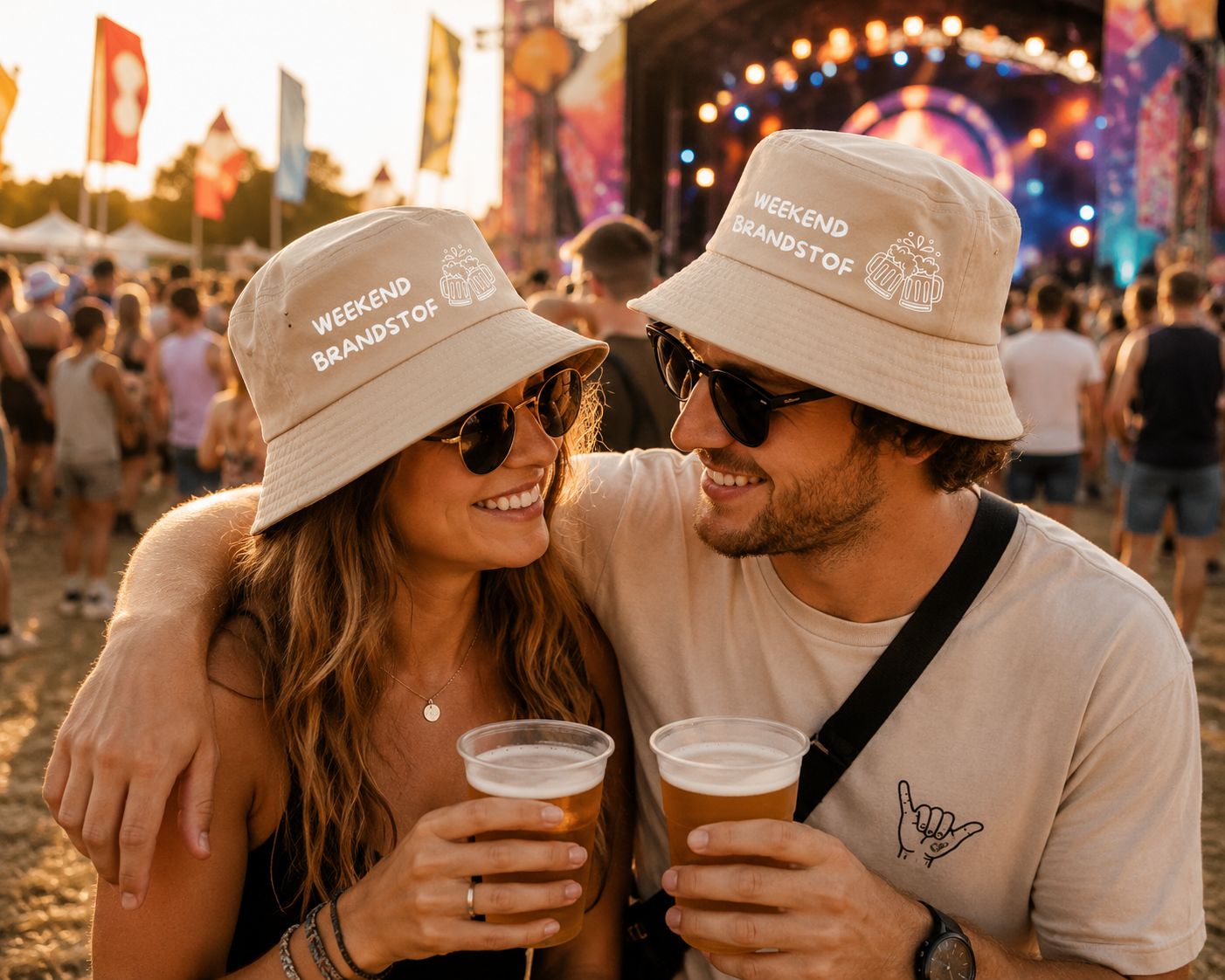 Weekend Brandstof Bucket Hat – Grappig Festivalhoedje voor Bierliefhebbers
