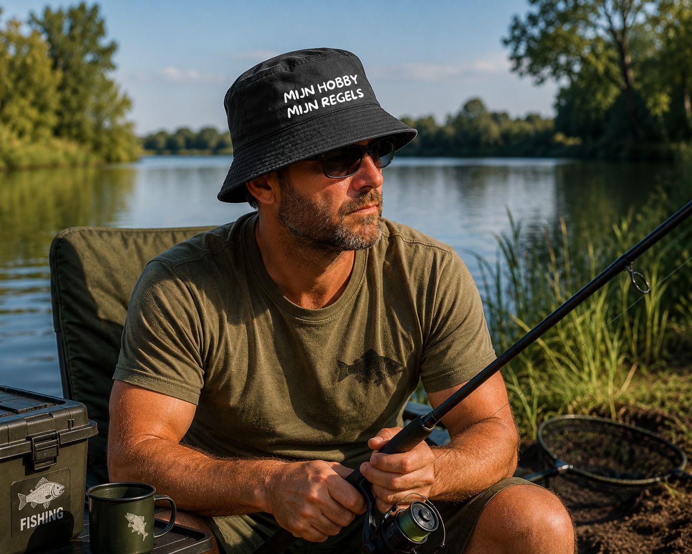Mijn Hobby Mijn Regels Vissershoedje – Bucket Hat voor Echte Visliefhebbers
