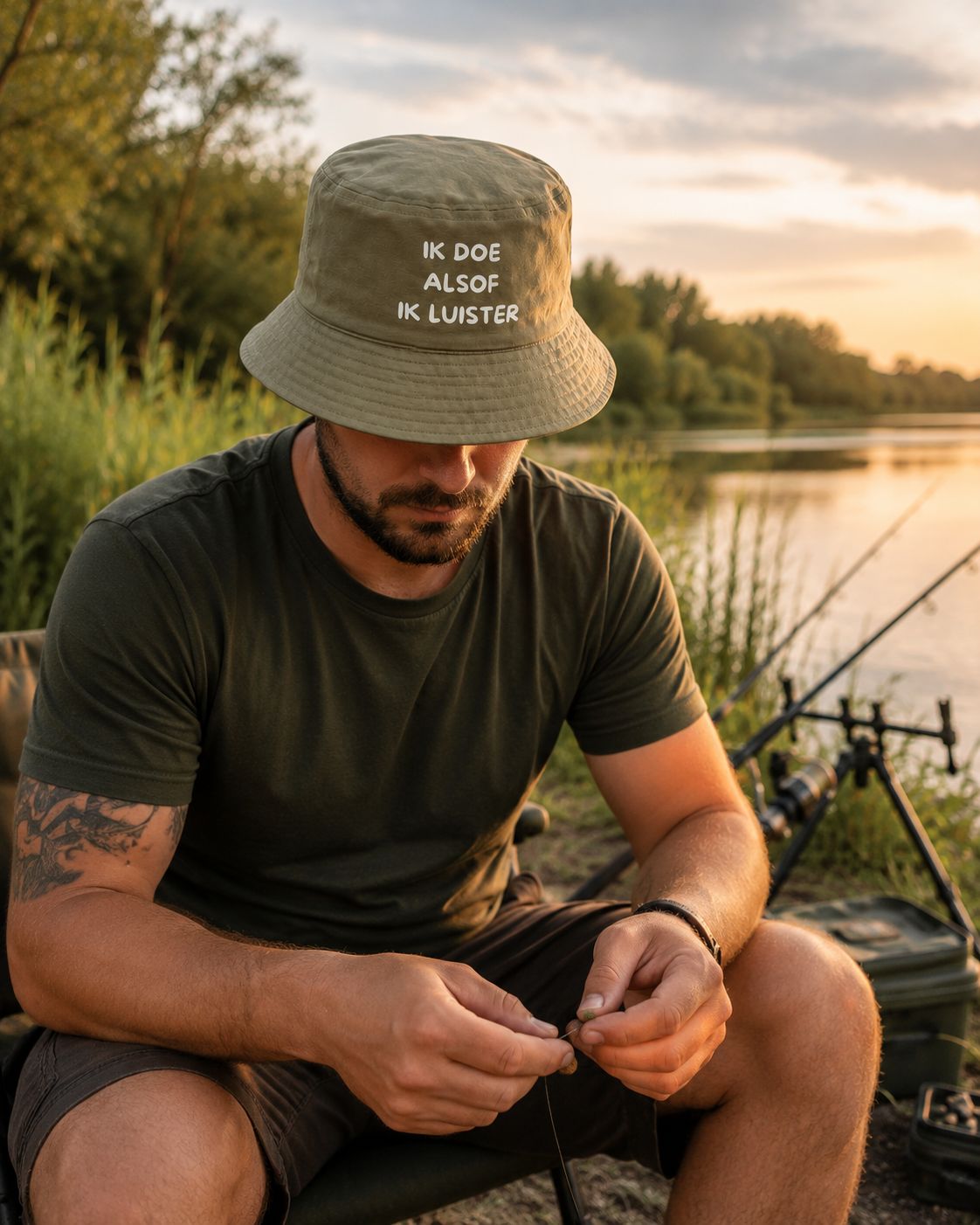 Ik Doe Alsof Ik Luister Bucket Hat – Grappig Vissershoedje voor Vissers