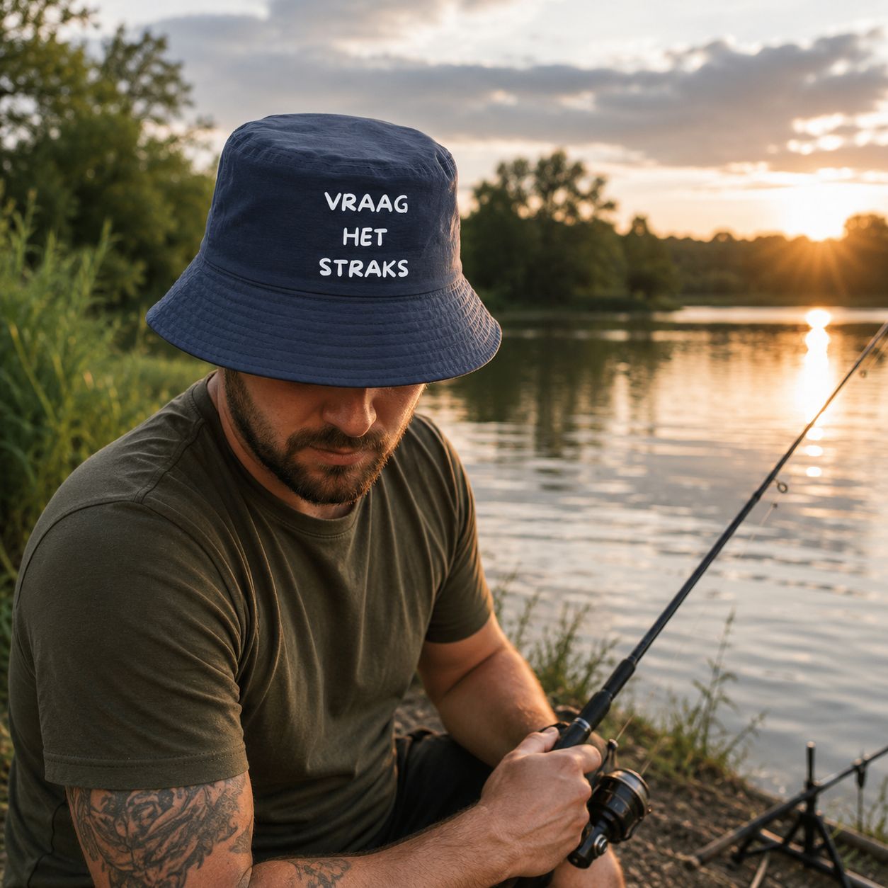 Vraag Het Straks Bucket Hat – Grappig Vissershoedje voor Vissers