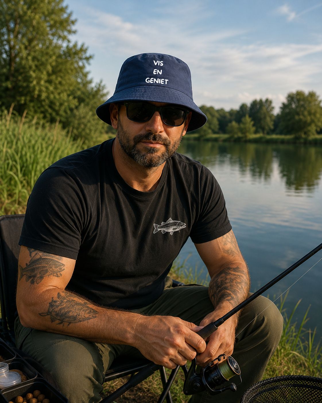 Vis En Geniet Vissershoedje – Bucket Hat voor Rustige Dagen aan het Water