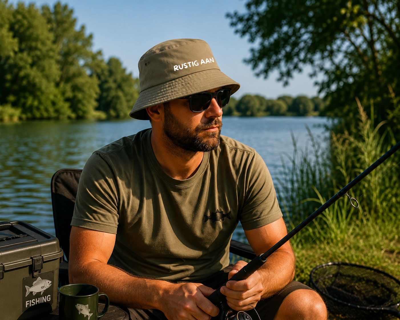 Rustig Aan Vissershoedje – Bucket Hat voor Ontspannen Visdagen