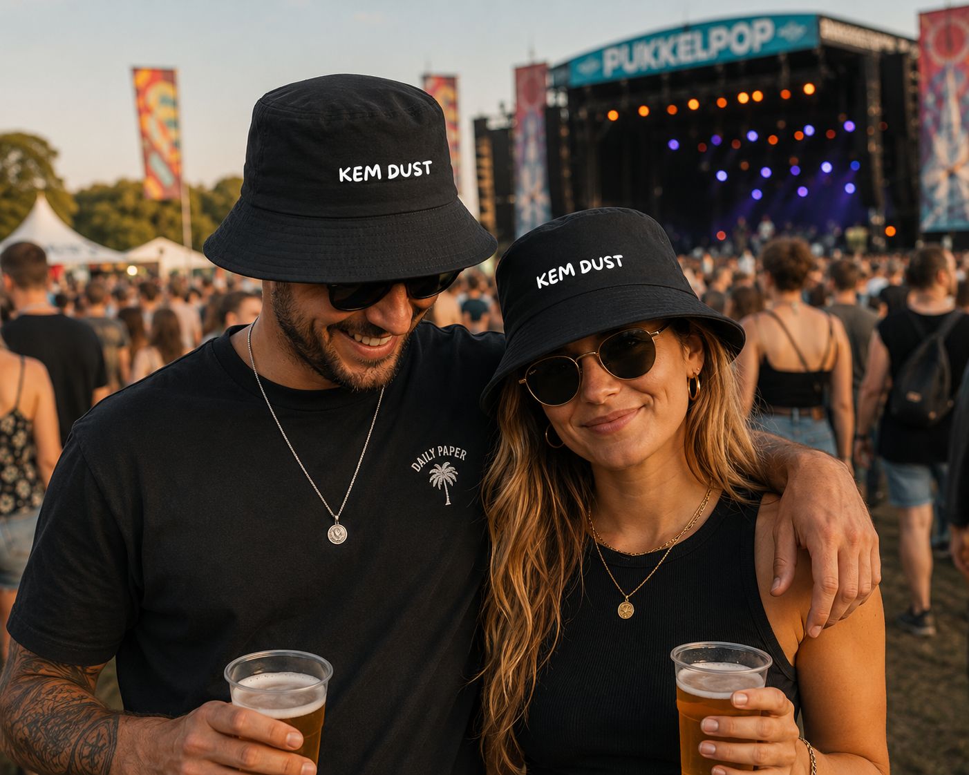 Kem Dust Bucket Hat | Dialect Festival Hoedje met Tekst