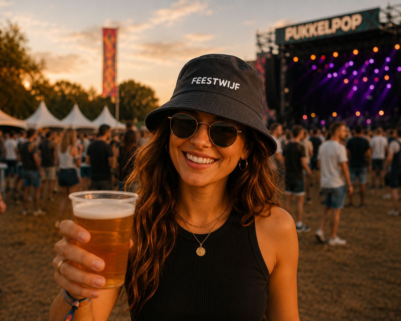Feestwijf Bucket Hat | Grappig Festival Hoedje met Tekst