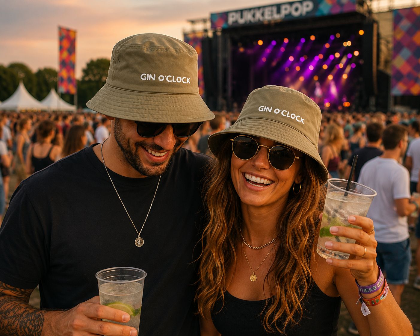Gin O'Clock Bucket Hat | Grappig Festival Hoedje voor Gin Liefhebbers