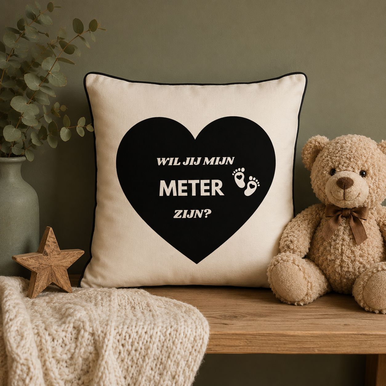 Sierkussen Wil Jij Mijn Meter Zijn? | Origineel Meter Cadeau