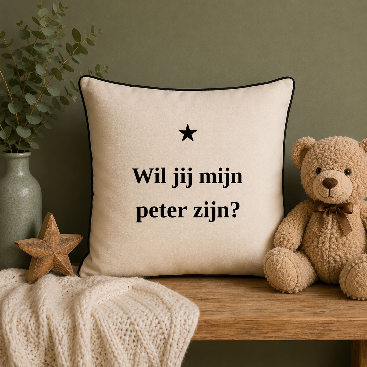Sierkussen Wil Jij Mijn Peter Zijn? | Peter Vragen Cadeau