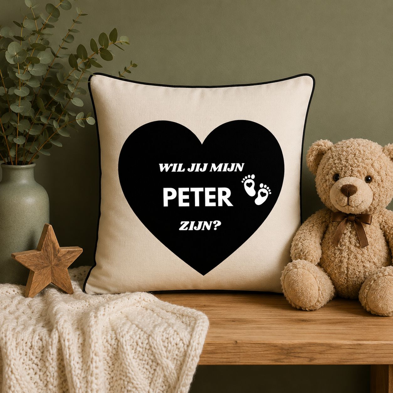 Sierkussen Wil Jij Mijn Peter Zijn? | Origineel Peter Cadeau