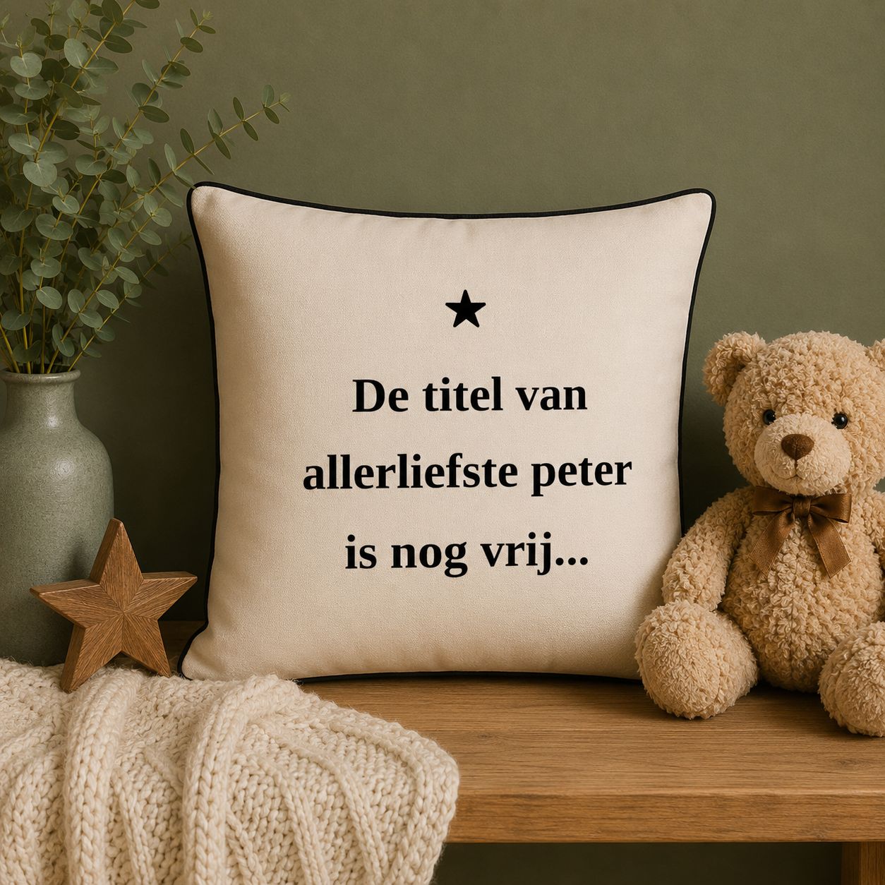 Sierkussen De Titel Van Allerliefste Peter Is Nog Vrij | Peter Cadeau