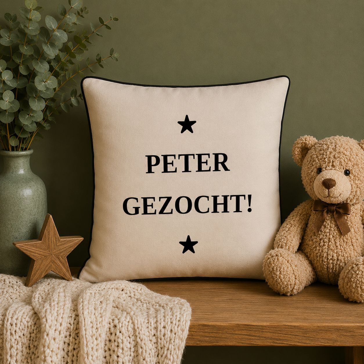 Sierkussen Peter Gezocht! | Origineel Peter Cadeau