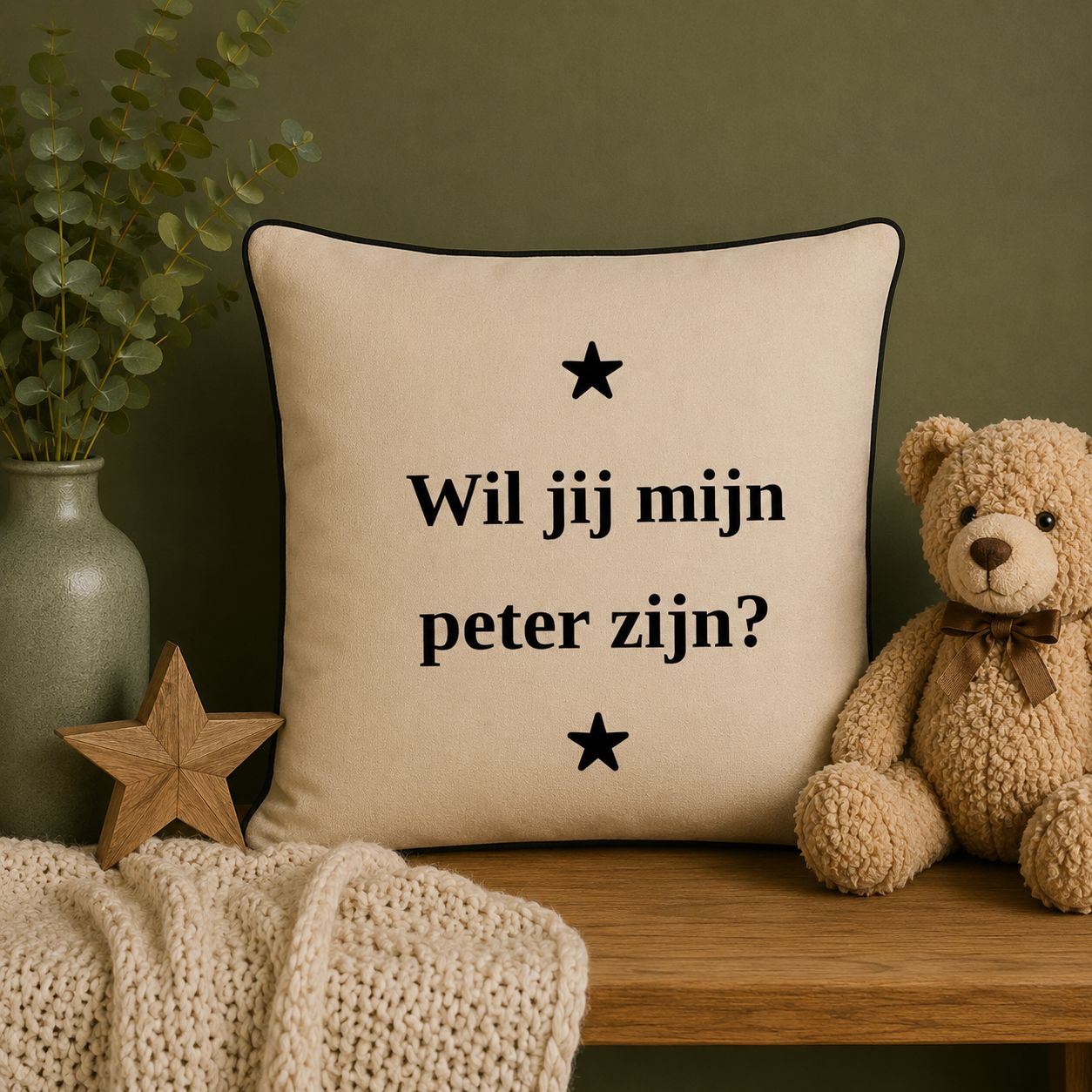Sierkussen Wil Jij Mijn Peter Zijn? | Peter Vragen Cadeau