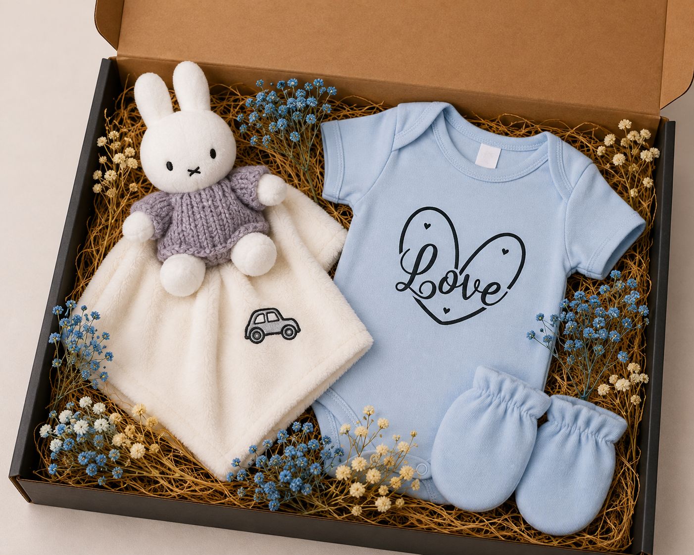 Baby Cadeaubox Love- Jongen - Kraamcadeau met Nijntje Knuffeldoekje