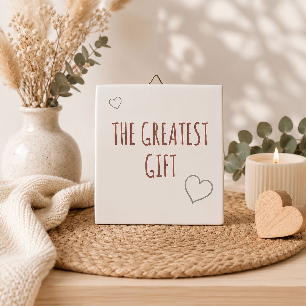 The Greatest Gift Tegeltje 10x10 cm – Lief Kraamcadeau &amp; Babykamer Decoratie