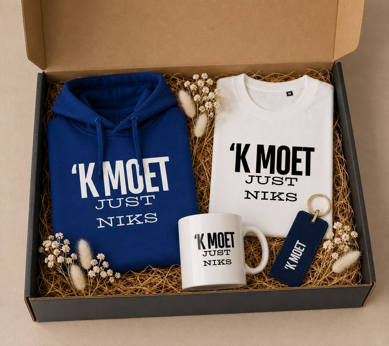 'k Moet Just Niks Complete Cadeaubox | Hoodie, T-shirt, Mok &amp; Sleutelhanger