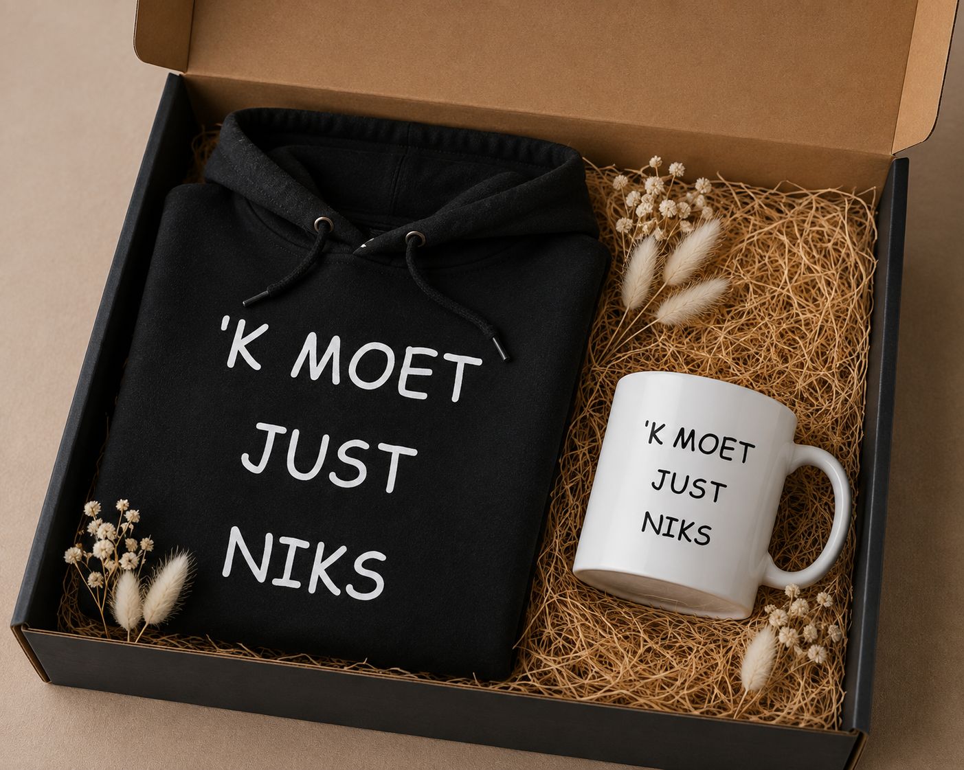 'k Moet Just Niks Relaxbox | Hoodie &amp; Mok Cadeaubox