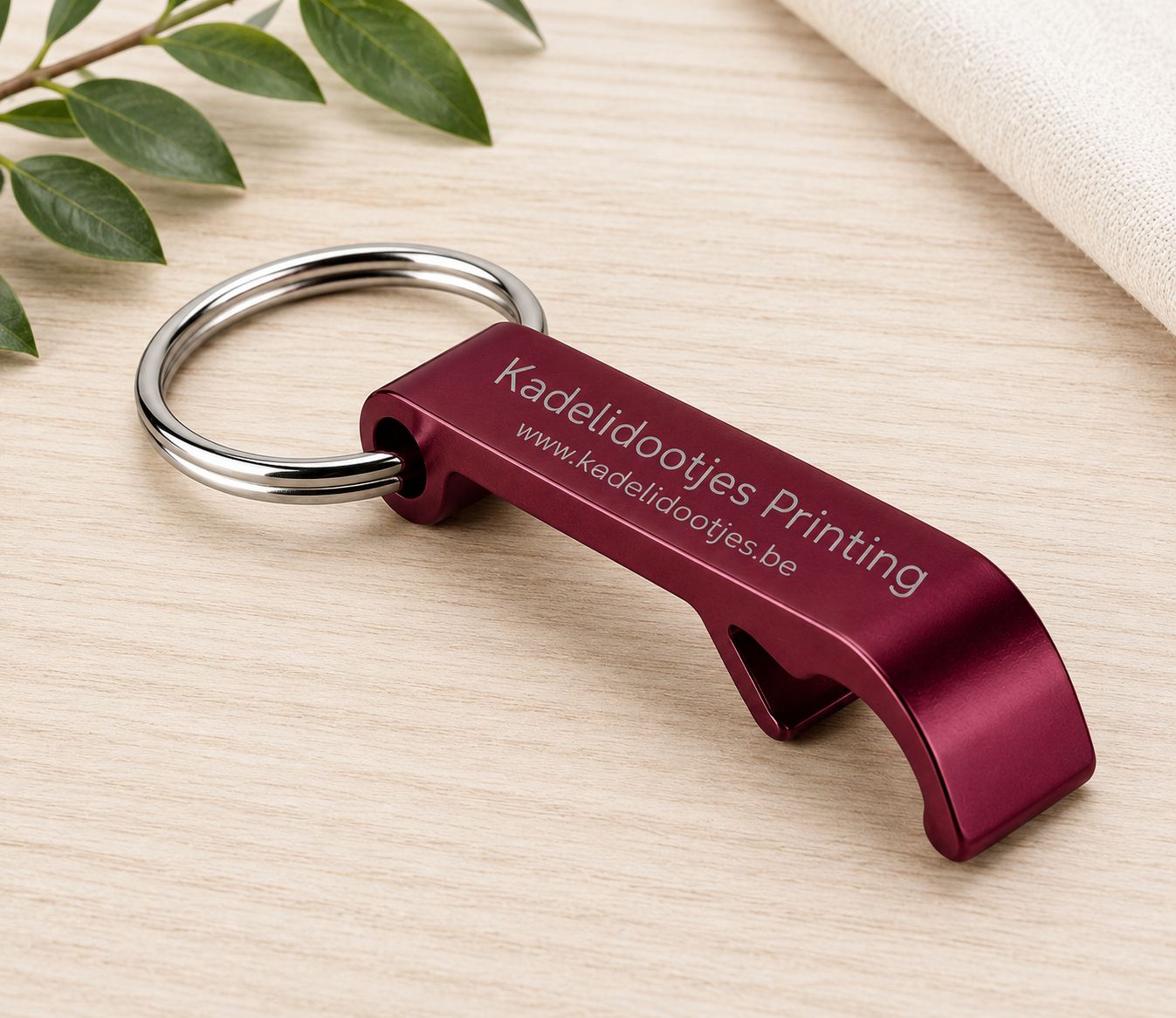 Flessenopener Sleutelhanger met Lasergravure – Gepersonaliseerde Aluminium Sleutelhanger