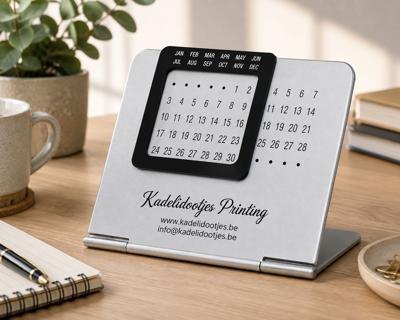 Eeuwigdurende Kalender – Gepersonaliseerd met Bedrijfsnaam of Tekst
