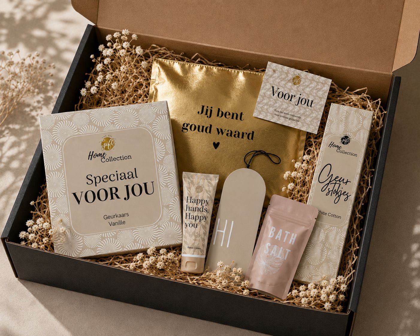 Luxe Wellness Cadeaubox – Verwenpakket met Geurkaars, Geurstokjes &amp; Verzorging