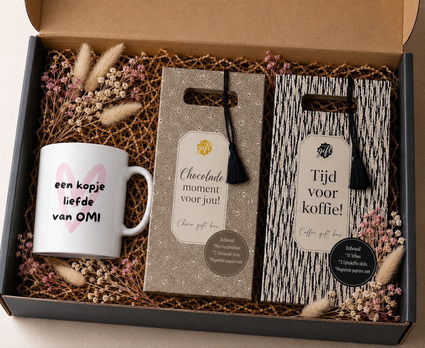 Cadeaubox Omi met Mok, Koffie &amp; Chocolade – Origineel Cadeau voor Omi