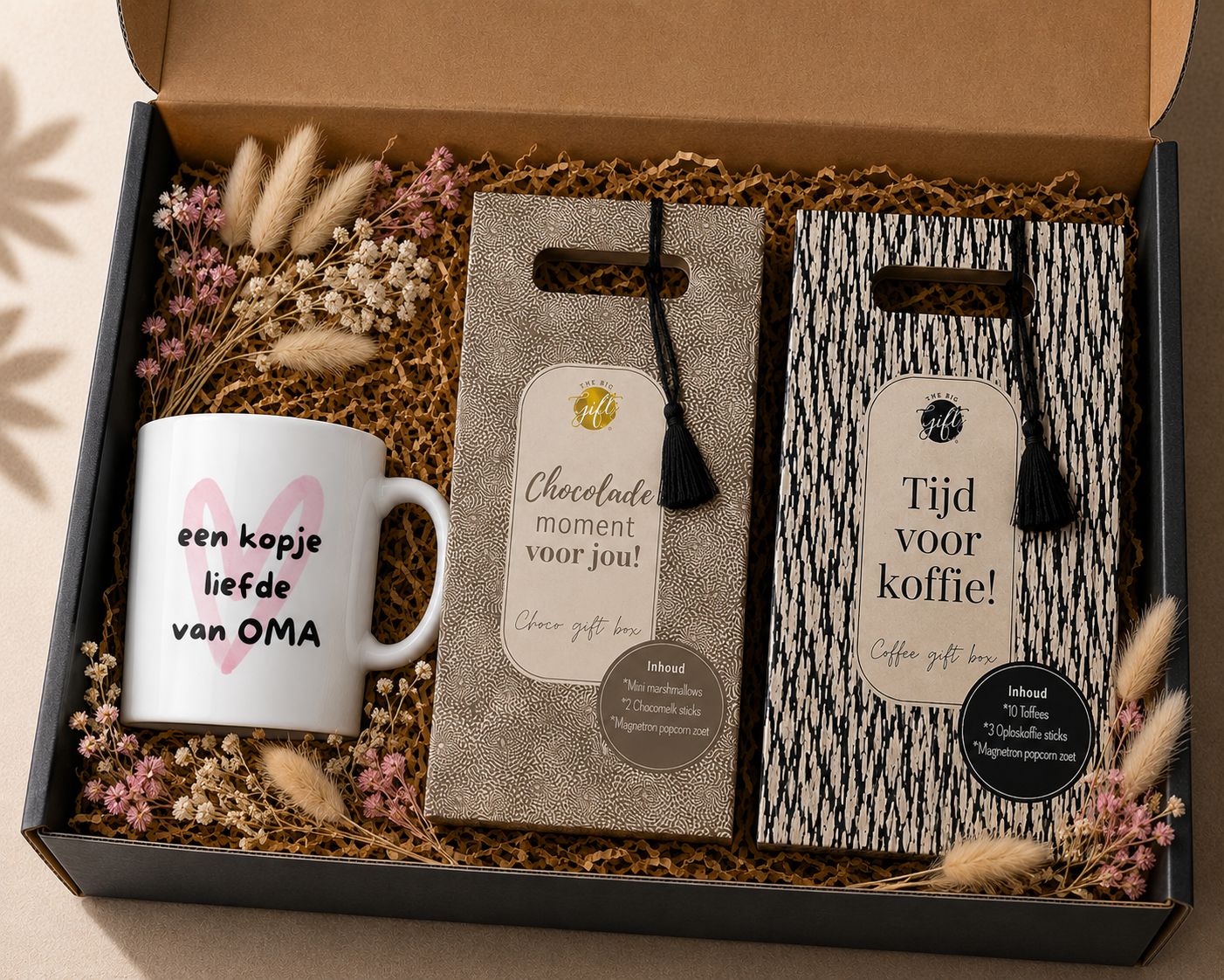 Cadeaubox Oma met Mok, Koffie &amp; Chocolade – Luxe Verwenpakket voor Oma