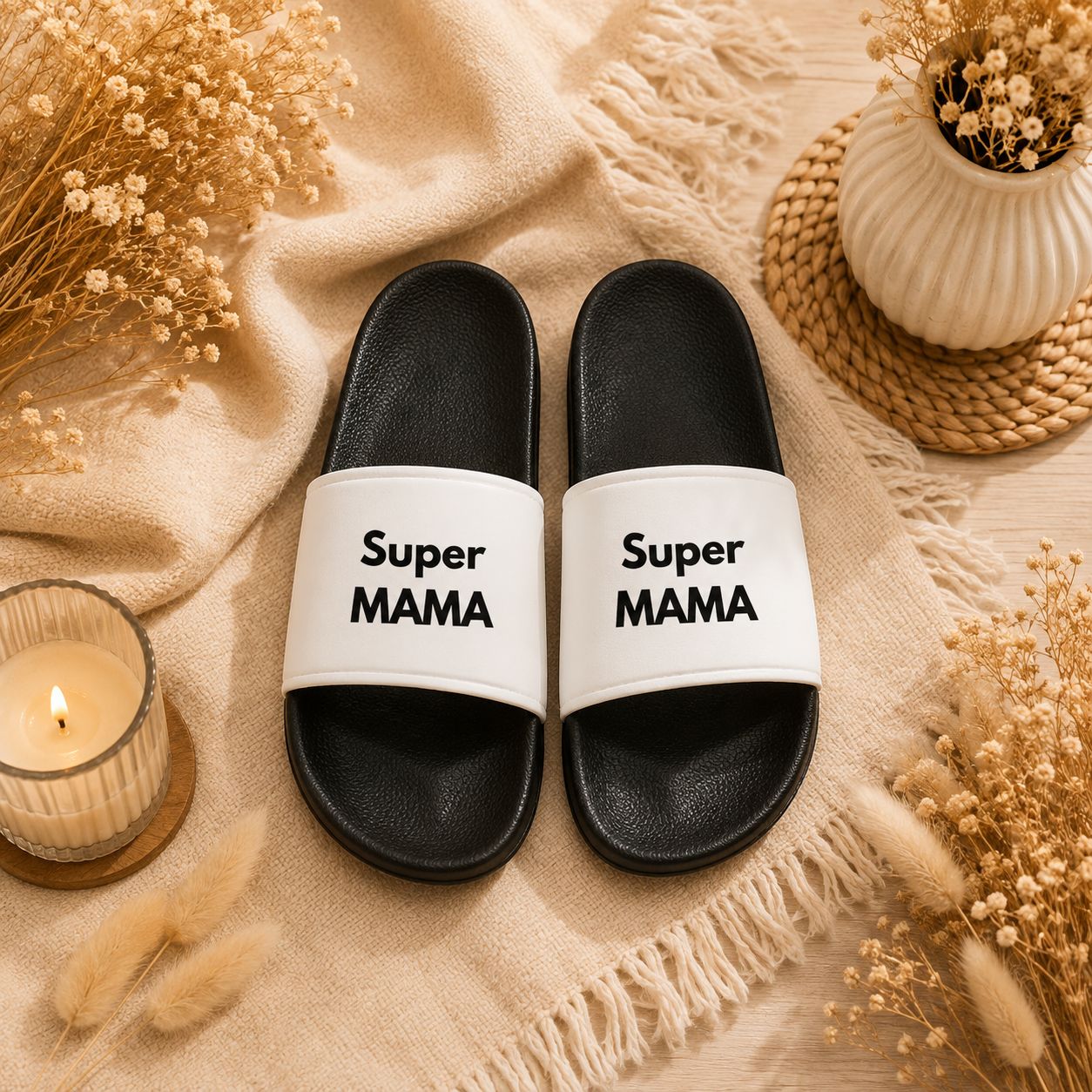 Super Mama Slippers – Gepersonaliseerde Comfort Slippers voor Mama | Kadelidootjes