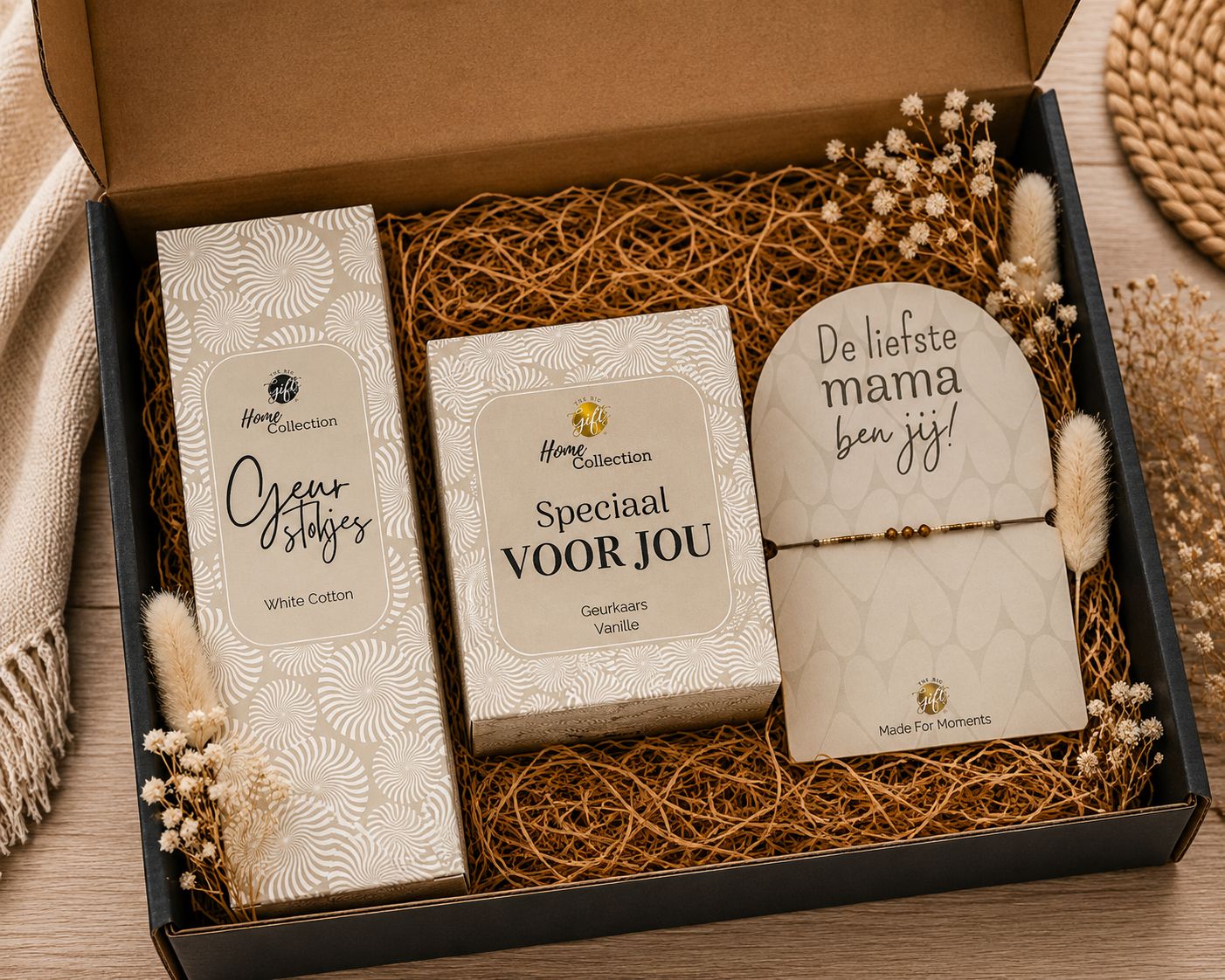 Mama Cadeaubox met Geurkaars, Geurstokjes &amp; Armbandje | Kadelidootjes