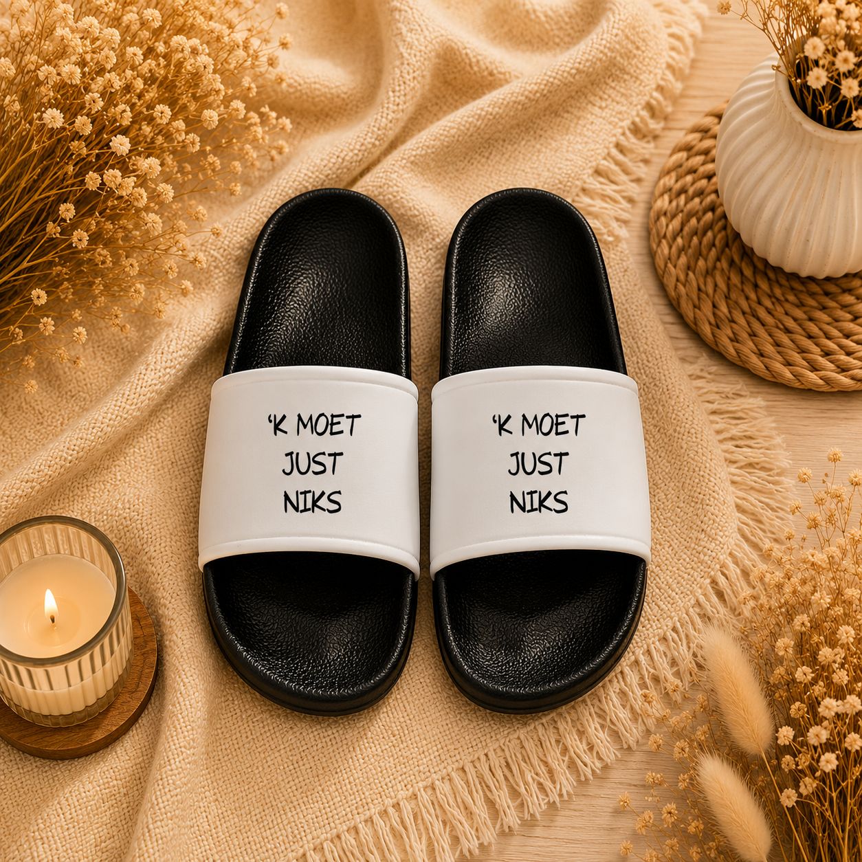 ’K Moet Just Niks Slippers – Grappige Vlaamse Slippers | Kadelidootjes