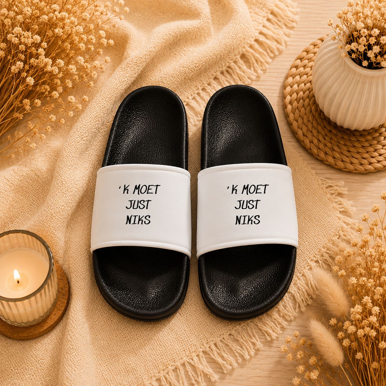 ’K Moet Just Niks Slippers – Grappige Vlaamse Slippers | Kadelidootjes