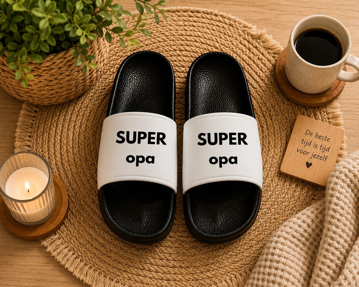Super Opa Slippers – Grappige Slippers voor Opa | Kadelidootjes
