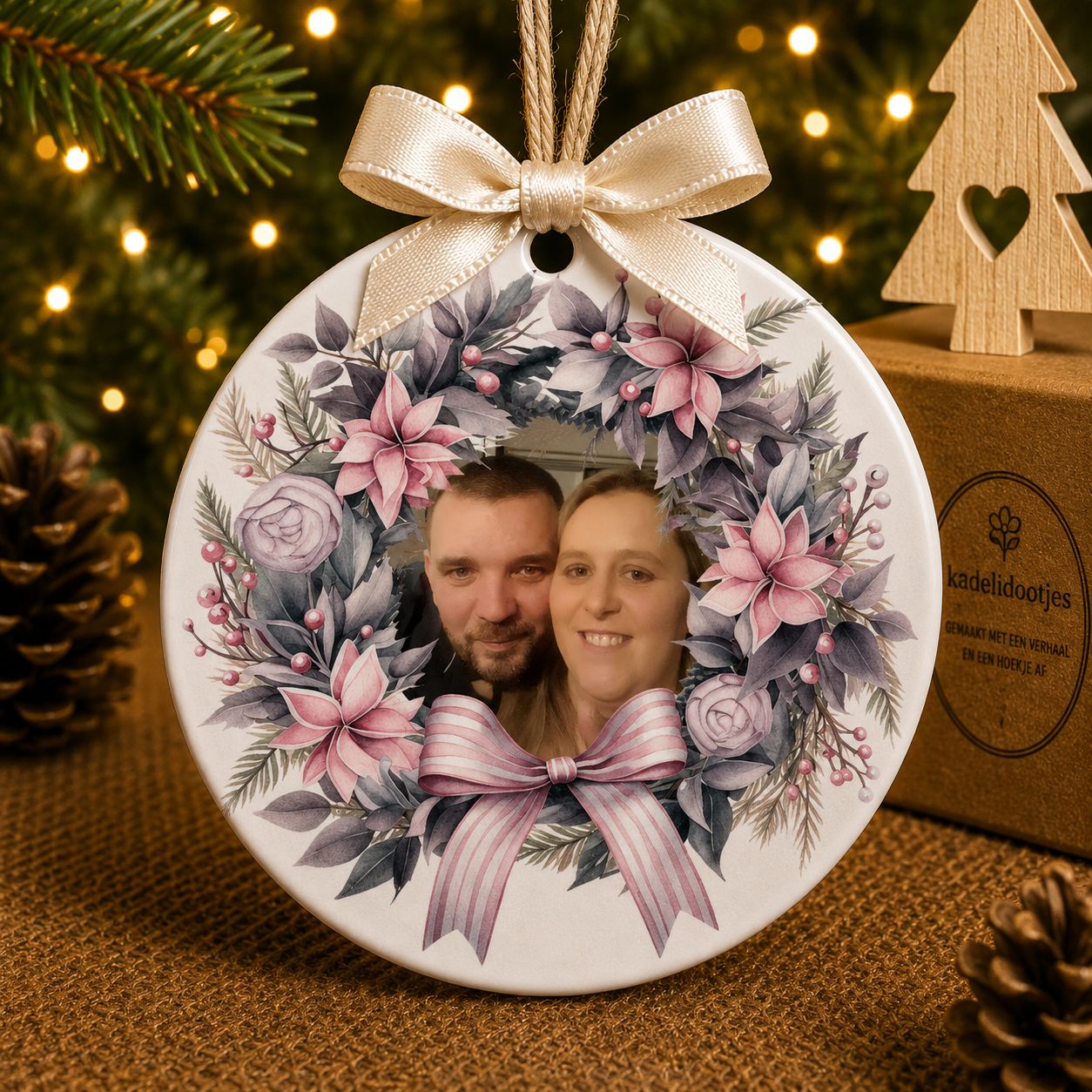 Gepersonaliseerd Kerst Ornament met Eigen Foto – 8 cm | Kadelidootjes