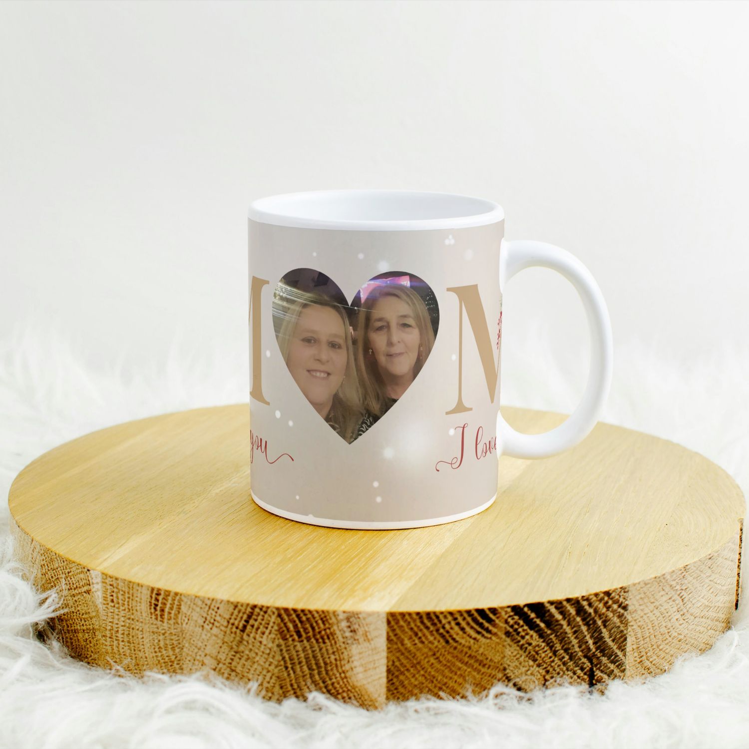 MOM Kerstmok met Eigen Foto in Hart – Gepersonaliseerde Mok voor Mama | Kadelidootjes