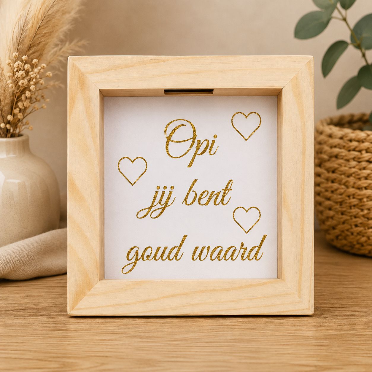 Opi Jij Bent Goud Waard Spaarpot – Houten Spaarpot voor Opi | Kadelidootjes