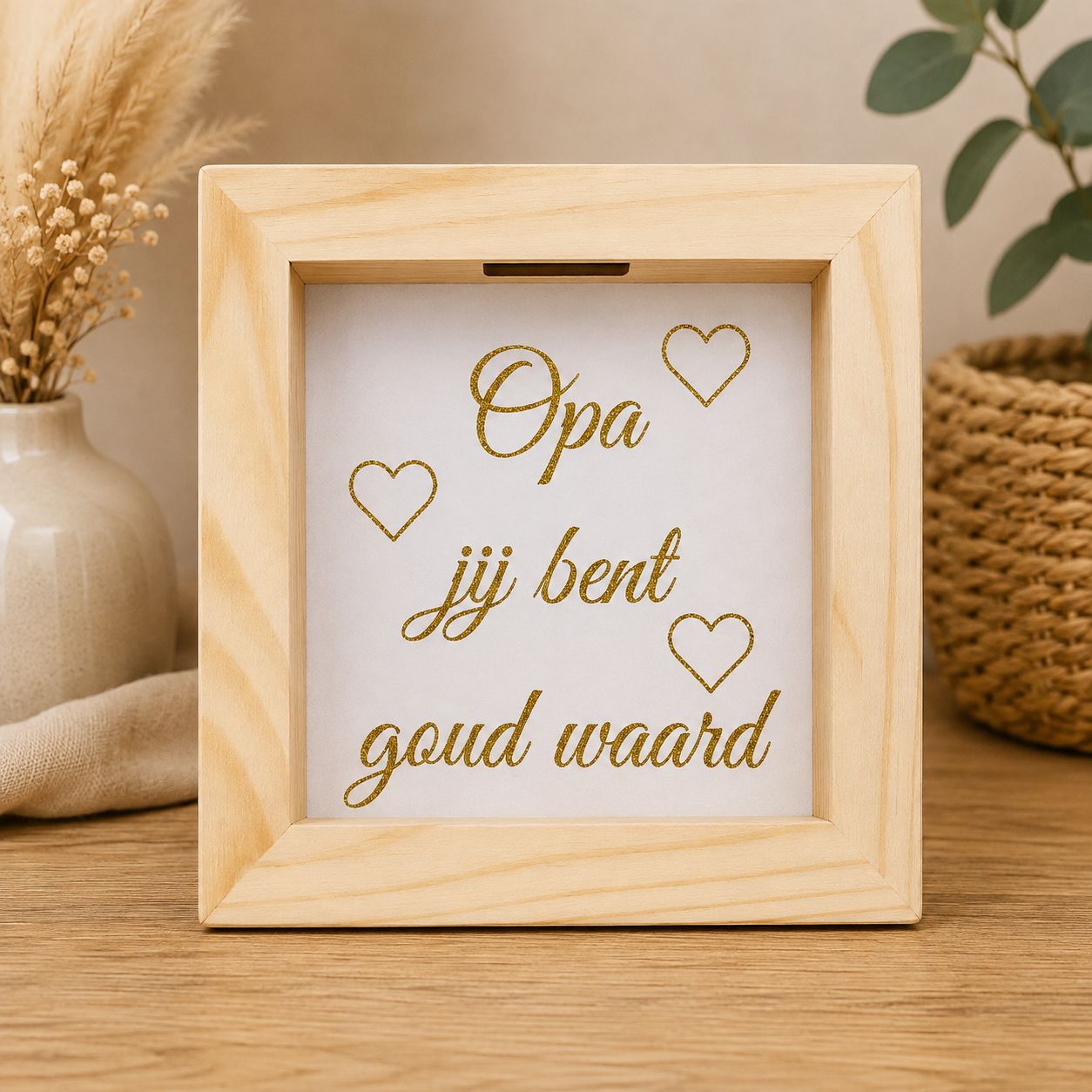 Opa Jij Bent Goud Waard Spaarpot – Houten Spaarpot voor Opa | Kadelidootjes