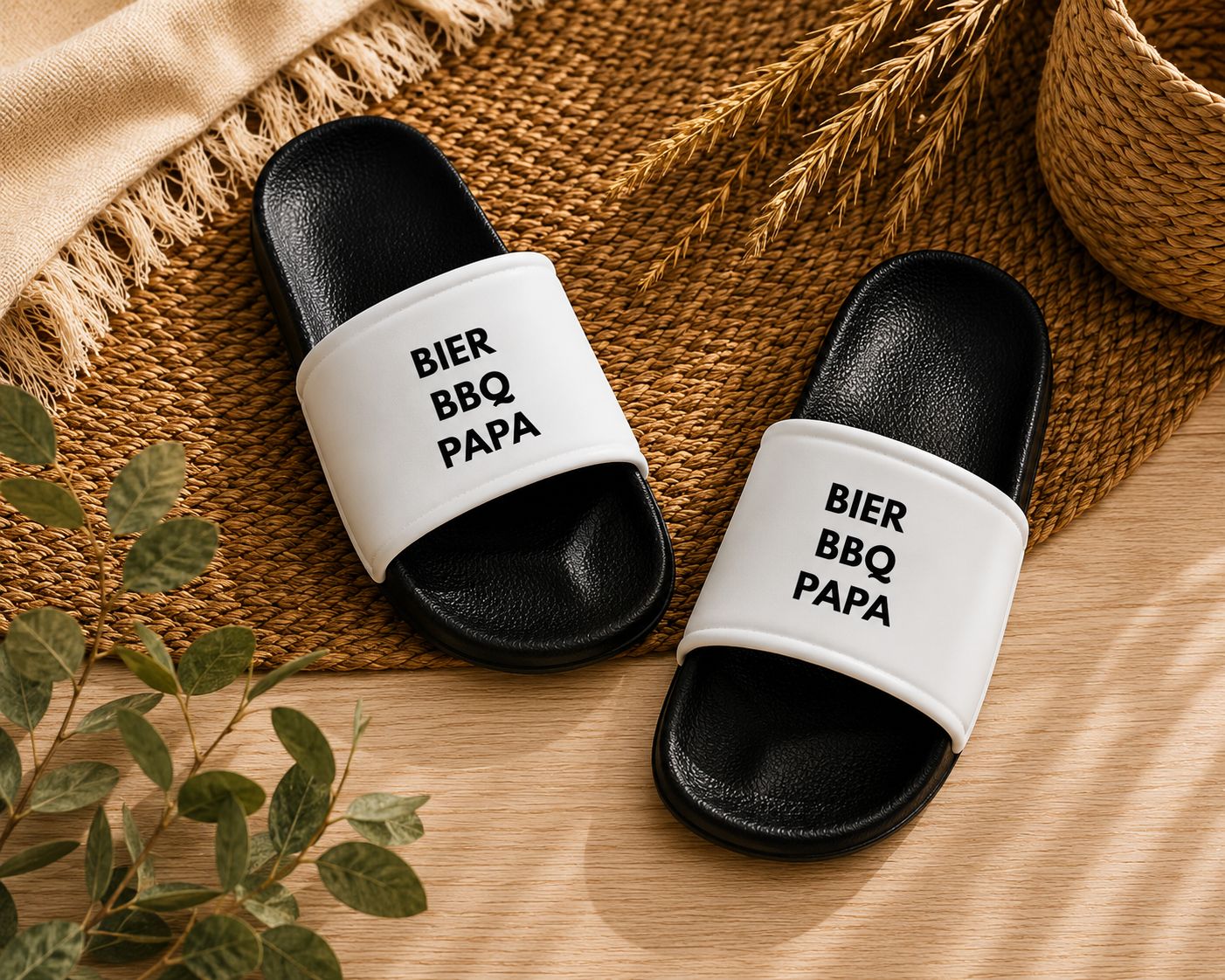 Bier BBQ Papa Slippers – Grappige Slippers voor Papa | Kadelidootjes